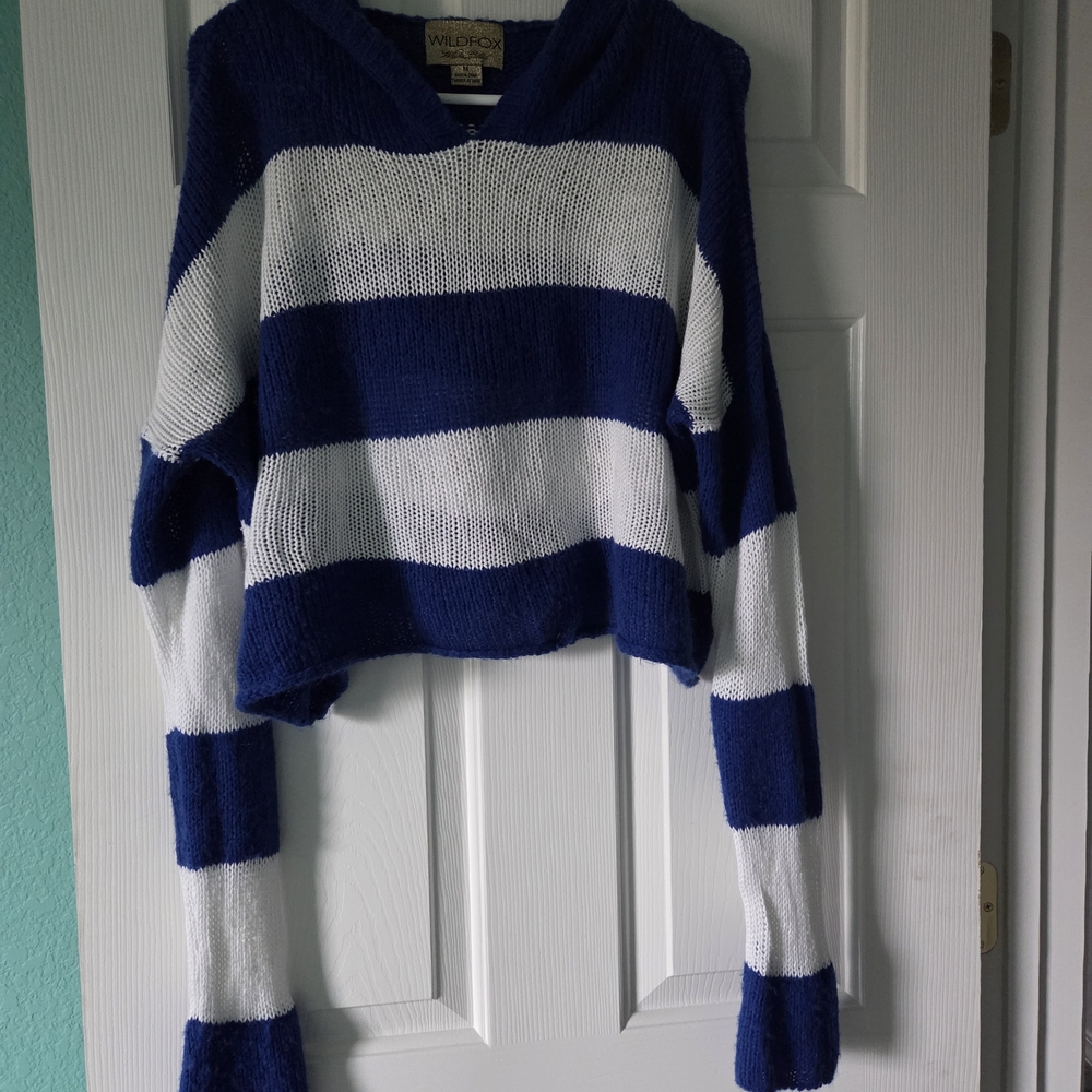 Wildfox Blue and White Striped Sweater